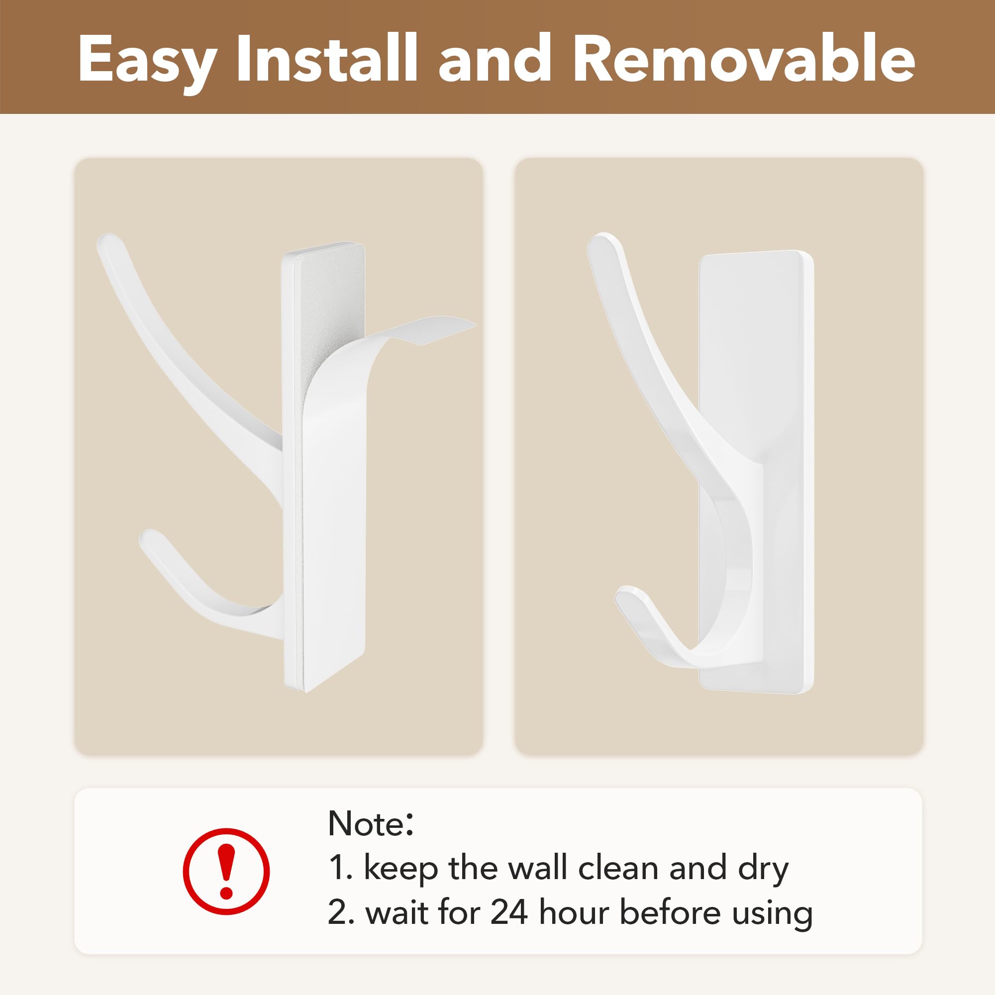 White Self Adhesive Hook (6 Count)