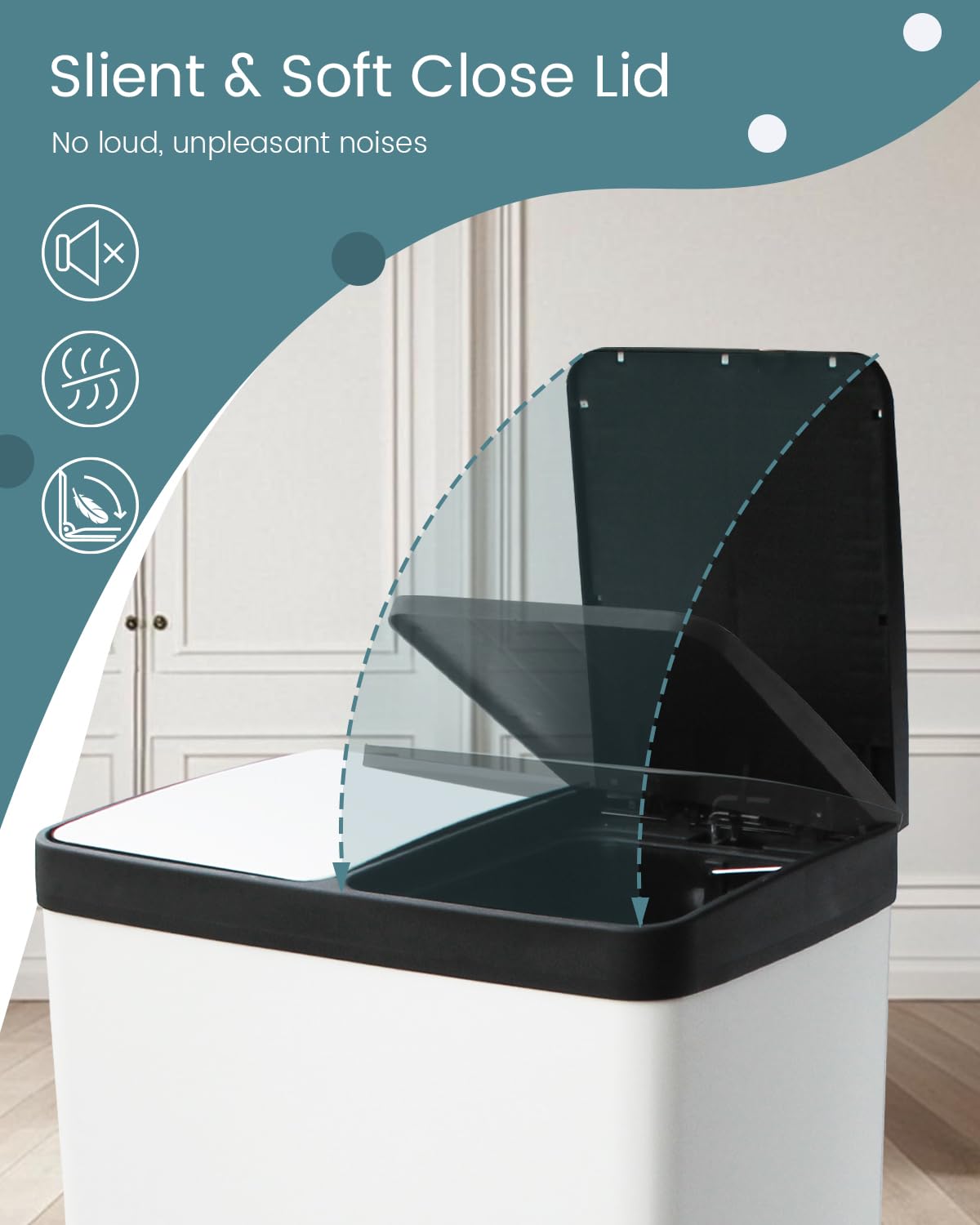 Kitchen Trash Can Dual Compartments