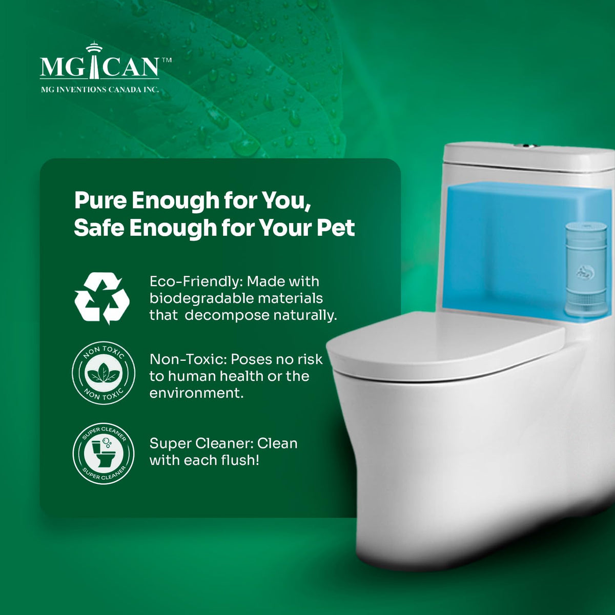 Patented Automatic Toilet Bowl Cleaner System