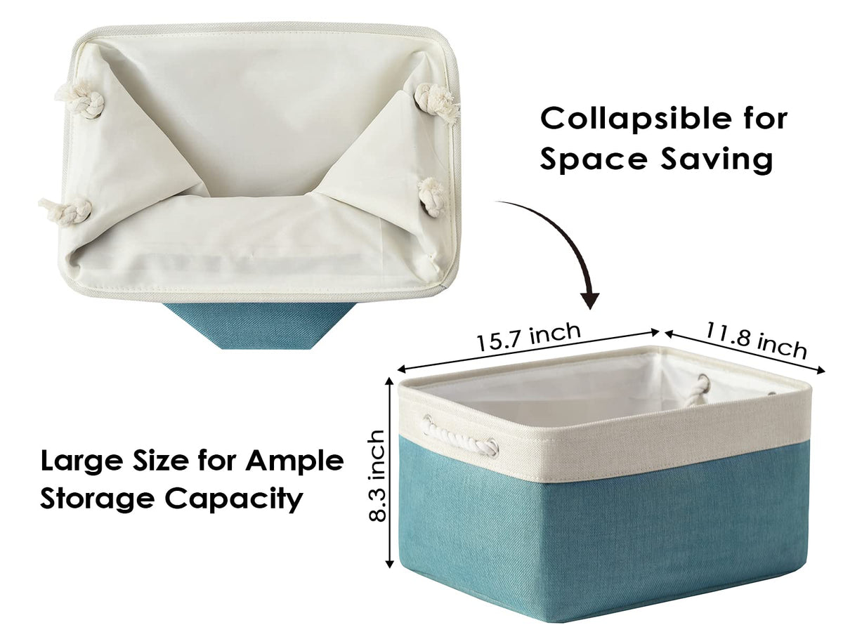 Storage Bins Large 3 Pack 15.7x11.8x8.3 in Fabric Storage Baskets for Organizing Shelves (3 Count)