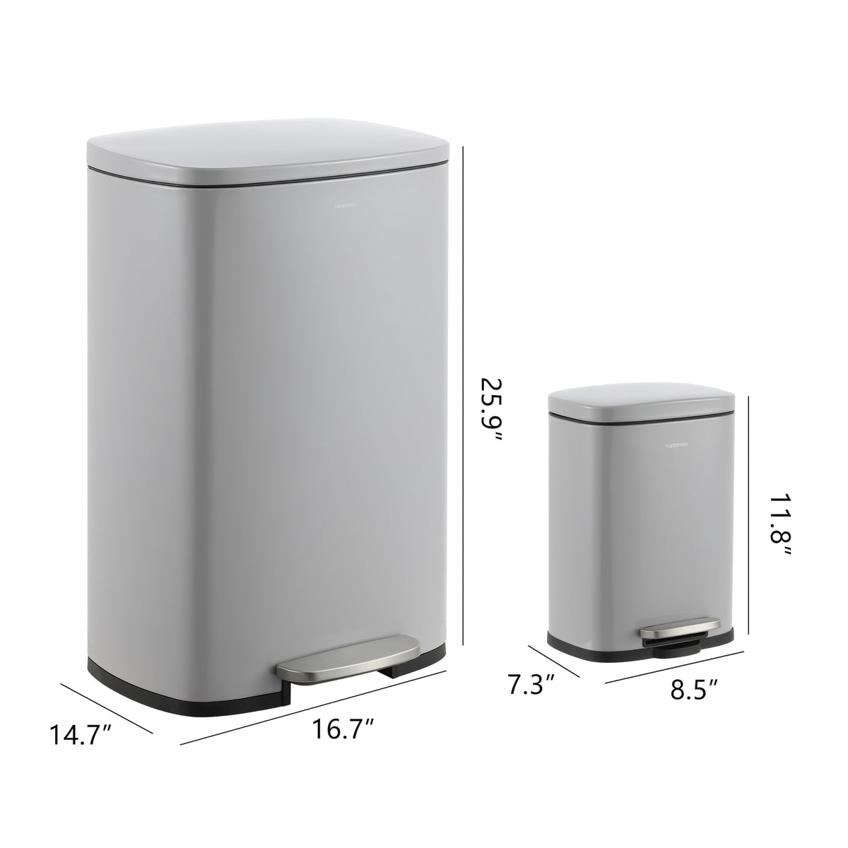 Connor 2 Piece Iron Trash Can (2 Count)