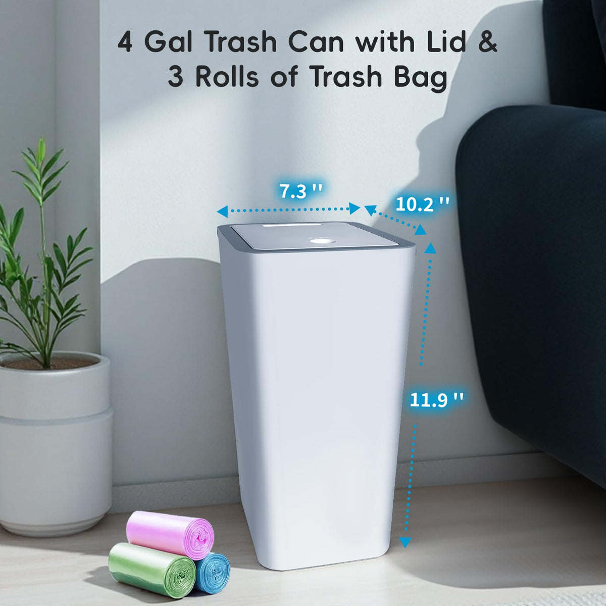 4 Gallon Trash Can 3 Packs (3 Count)