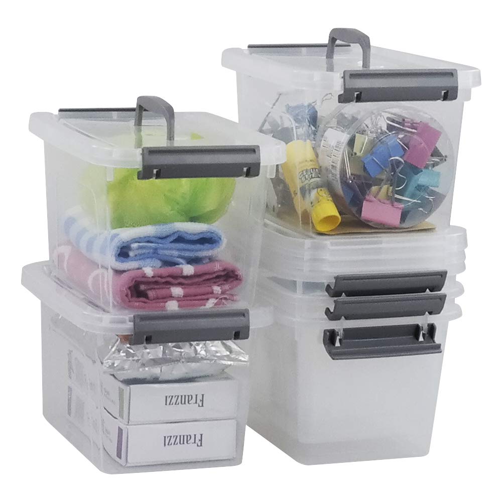 6 Pack 5 L Clear Plastic Storage Box (4 Count)