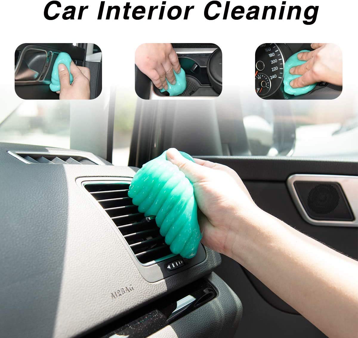 Car Cleaning Gel Cleaning Putty Keyboard Cleaner 5 Pack Green (5 Count)
