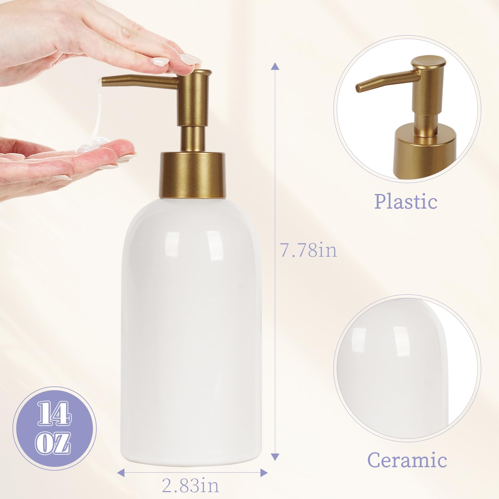 14OZ Hand and Dish Soap Dispenser Set for Bathroom & Kitchen