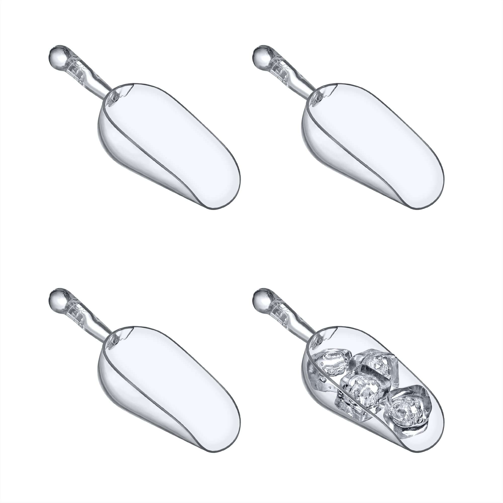 Elsa - 5-Ounce Plastic Ice Scoops (Set of 4), Plastic Utility Scoops, BPA-Free, Food-Grade, Shatter-Proof, Good for Kitchen and Restaurant, Perfect for Home and Commercial Use (4 Count)