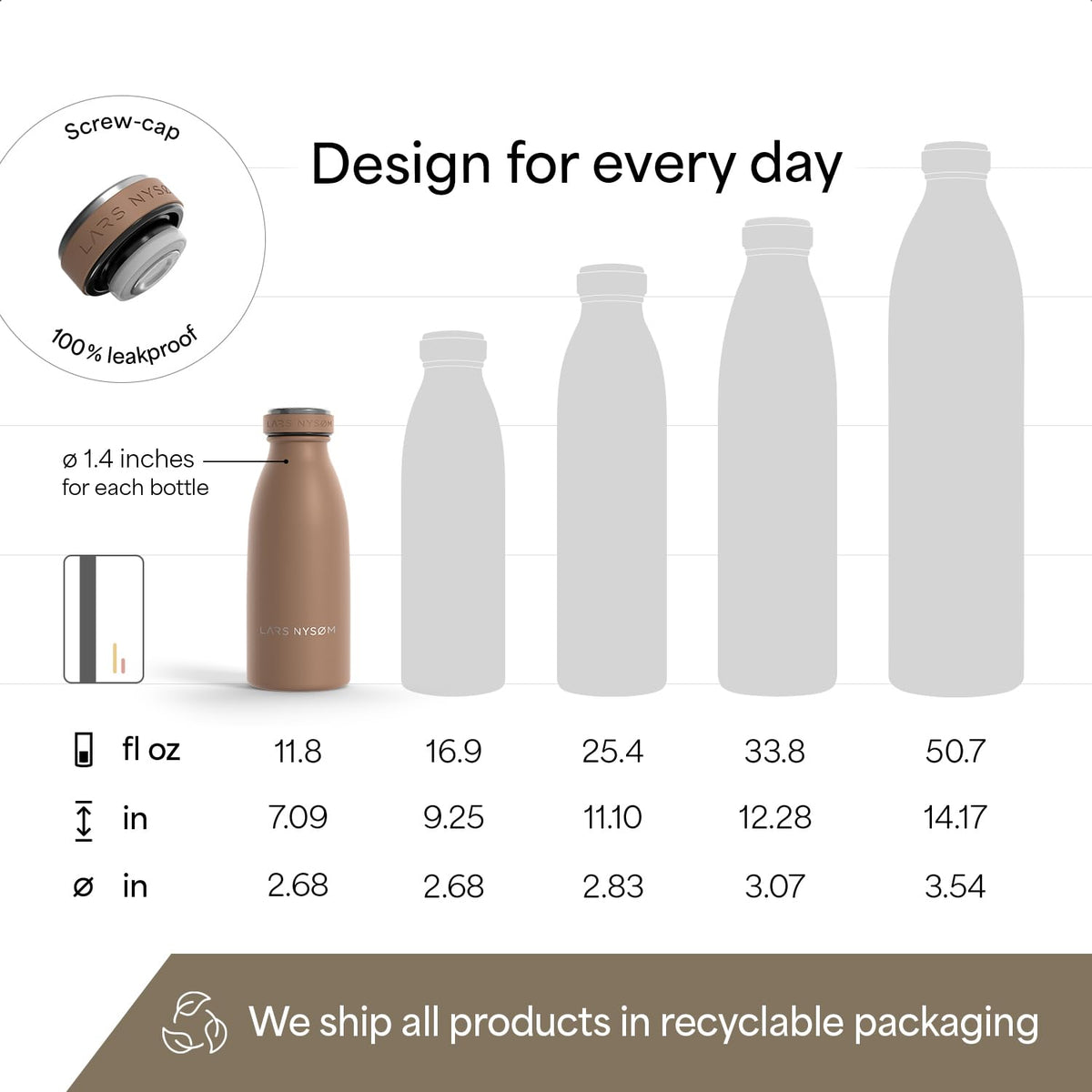 Stainless Steel Insulated Water Bottle 12oz 17oz 25oz 34oz 51oz