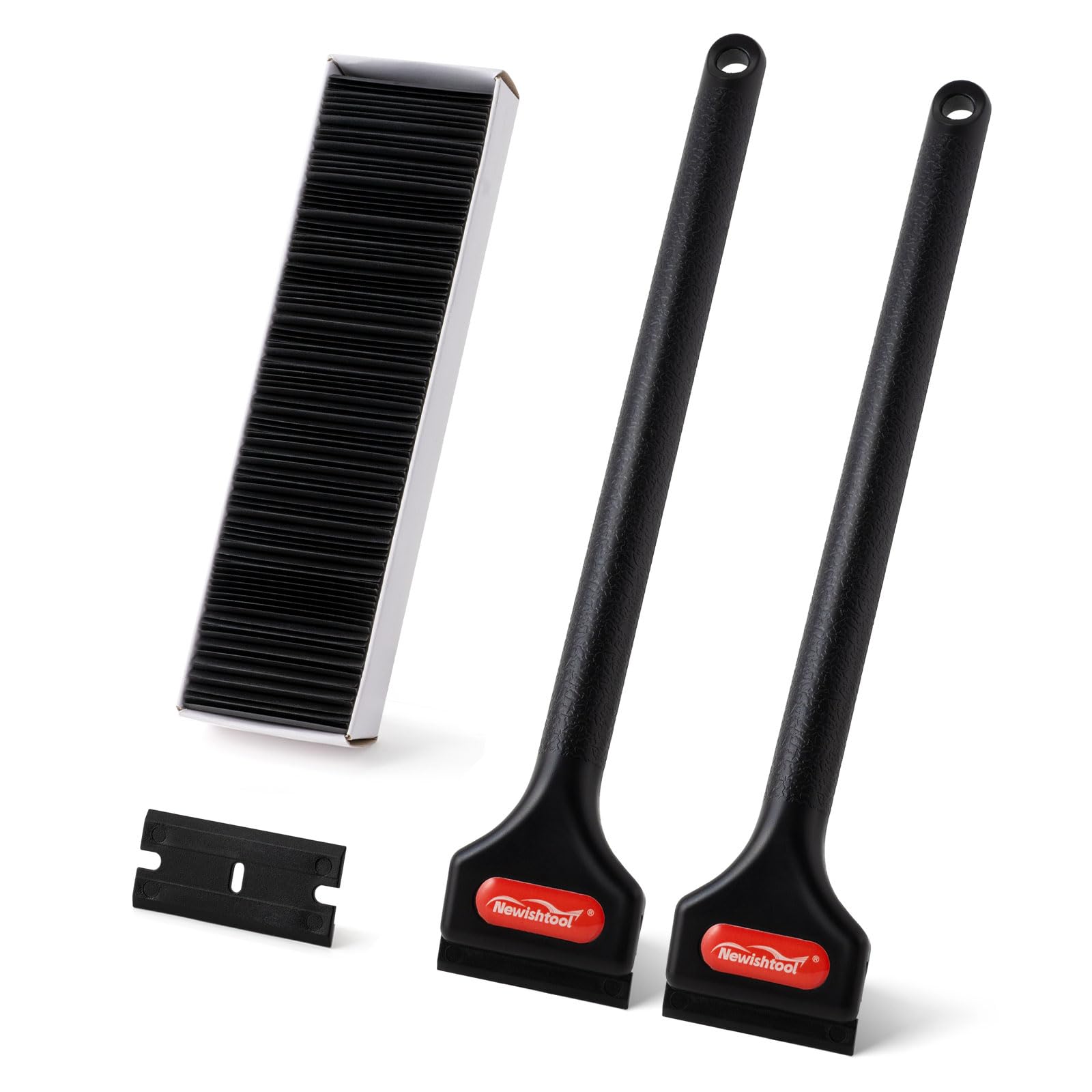 2 Pcs Long Handle Plastic Razor Blade Scraper and 100 PCS Blades