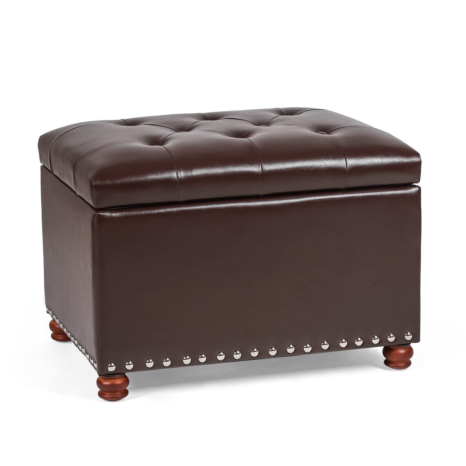 Leather Ottoman with Storage