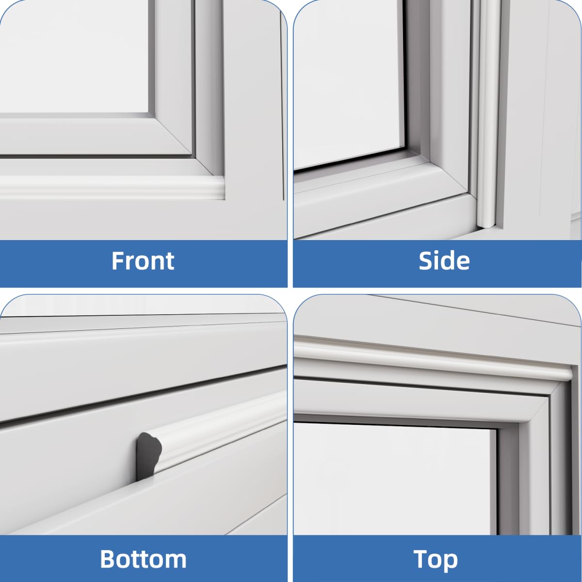 Wedge Shape Window Weather Stripping Door Frame Seal 118” White
