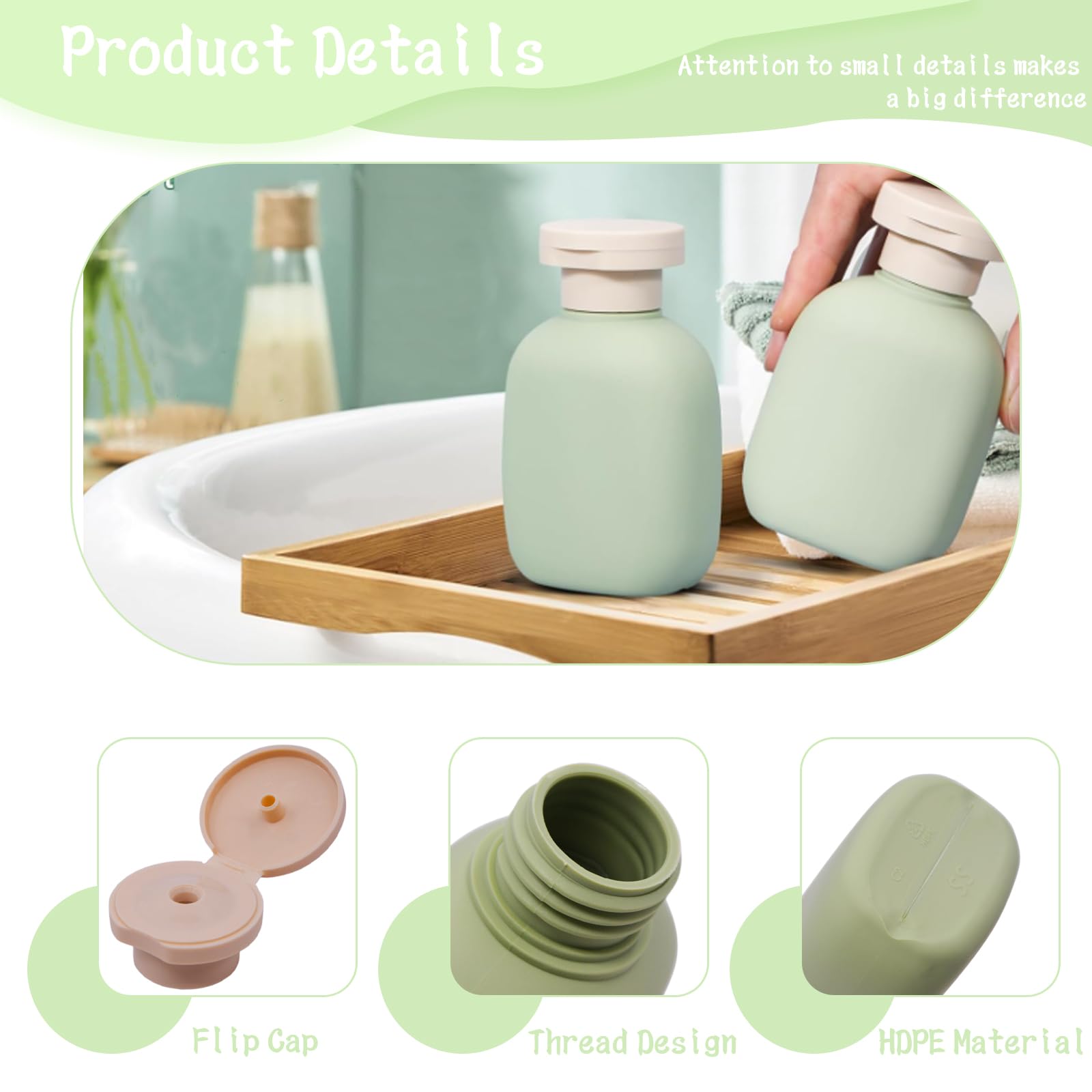 3.4 oz Leak Proof Travel Bottles (6 Count)