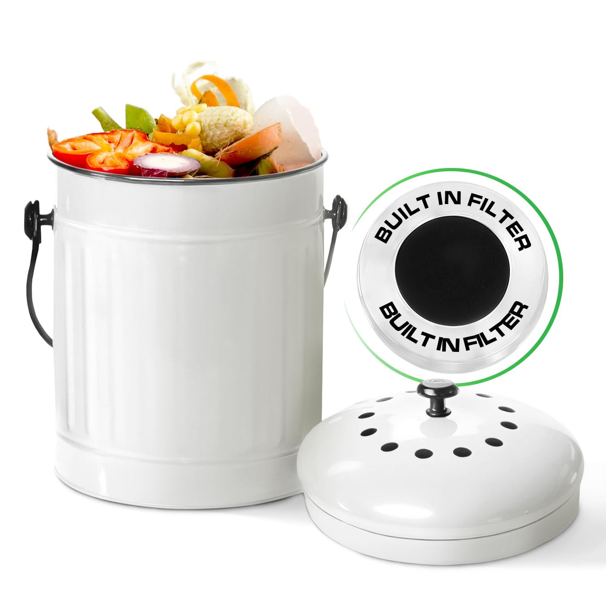 Countertop Compost Bin Kitchen with Lid
