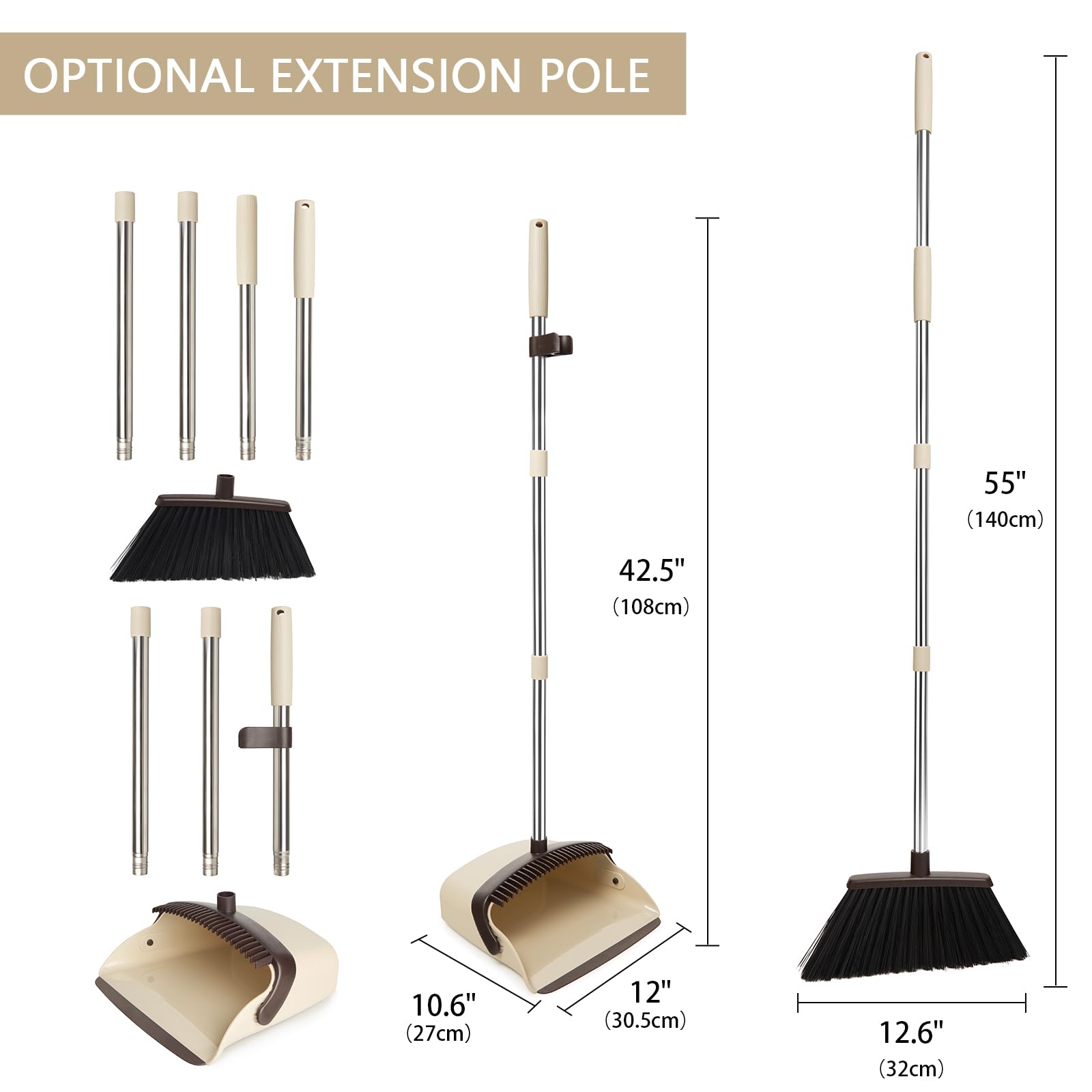 Broom and Dustpan Combo Set