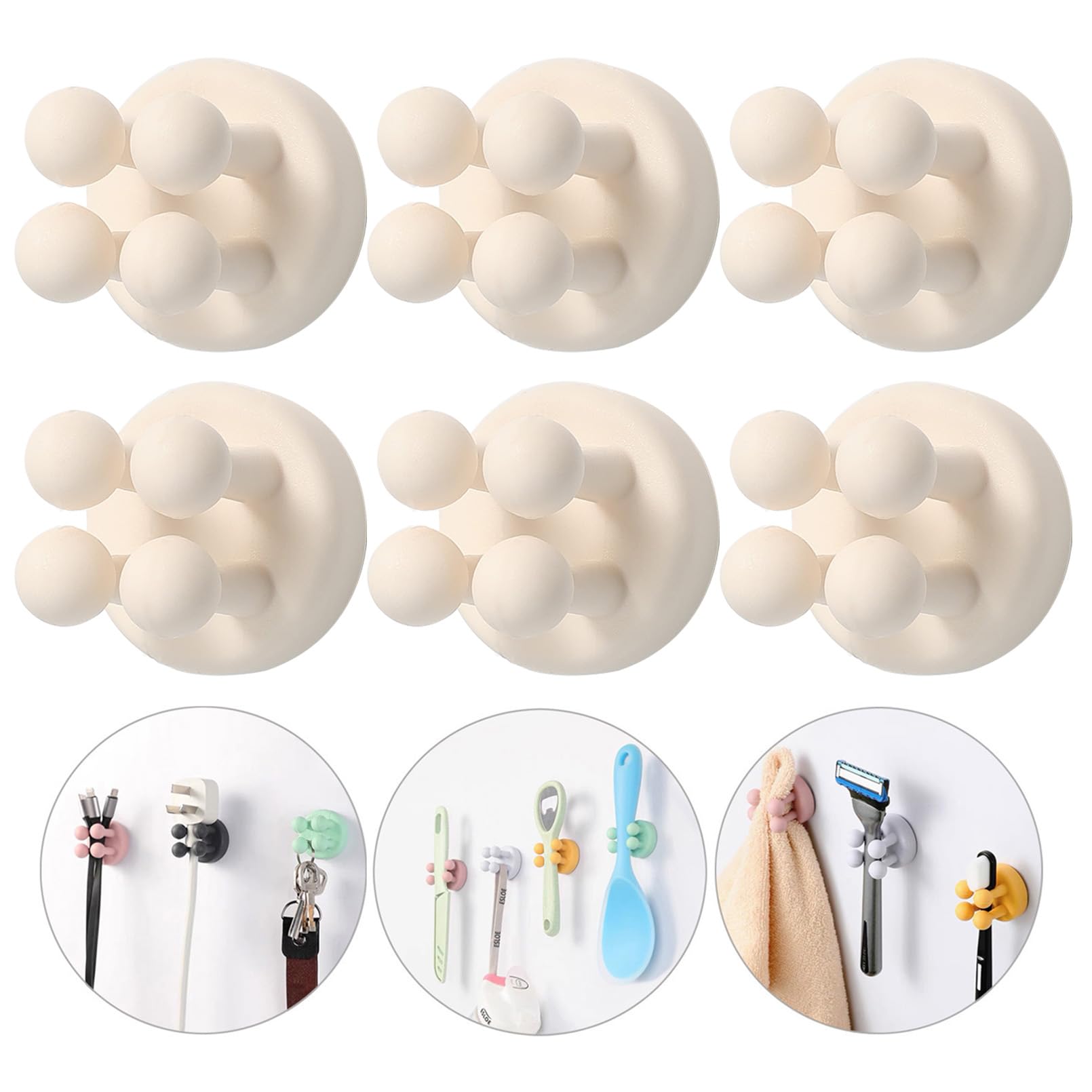 Self Adhesive Shower Razor Holder (6 Count)
