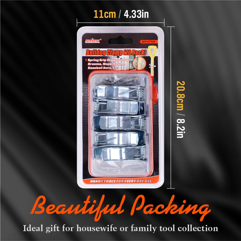 10 Pack Spring Grip Mop and Broom Holder for Shovel (10 Count)