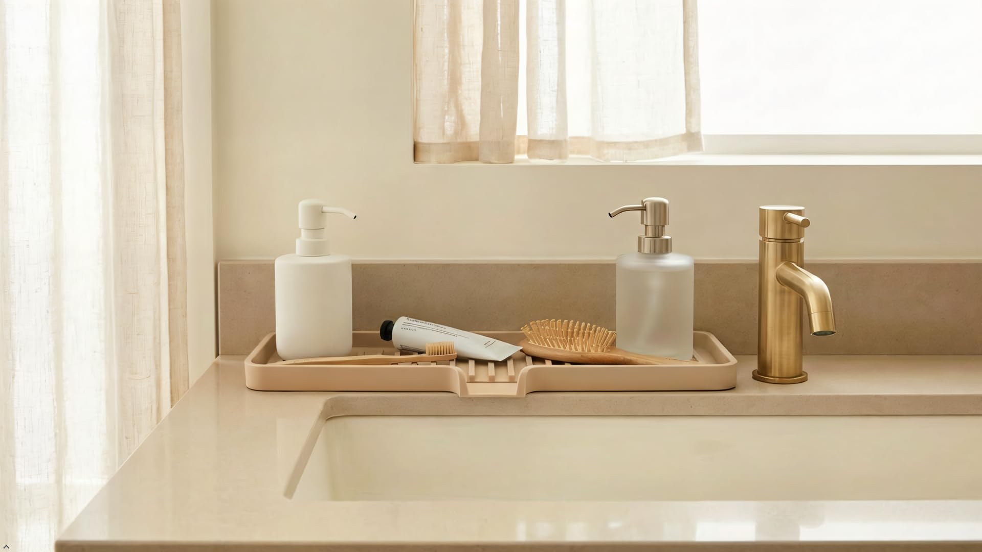 Silicone Soap Dish Tray and Sponge Holder with Drain Chute