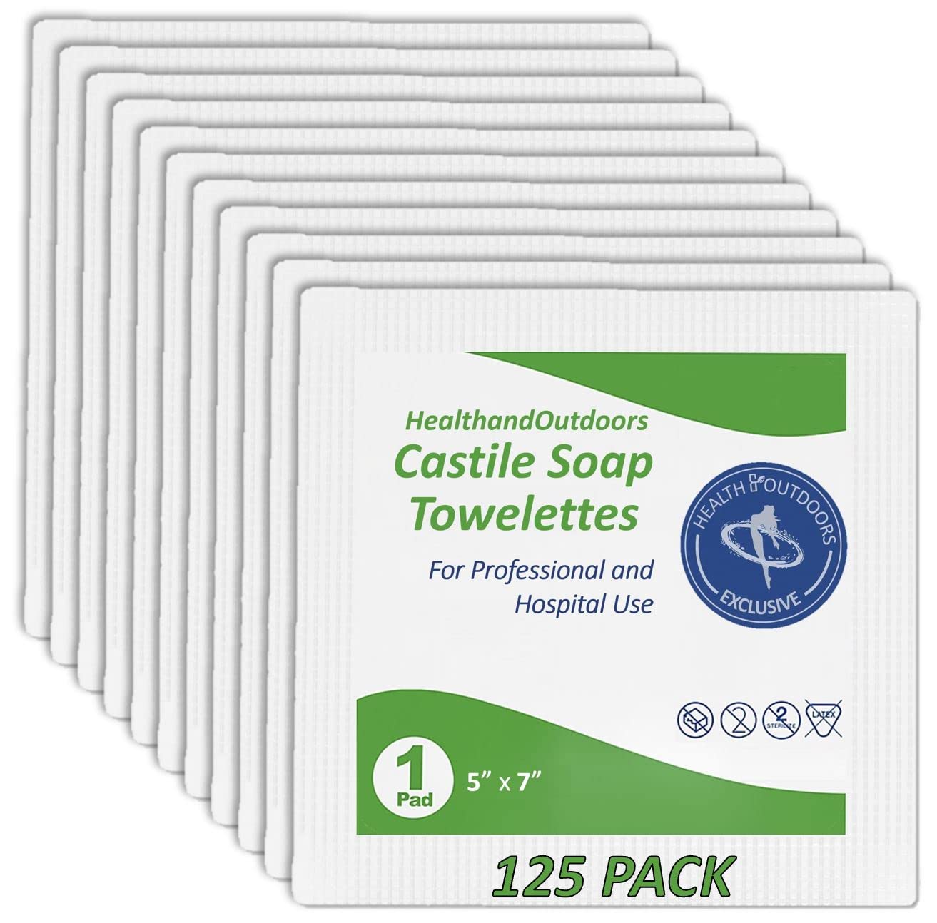 Castile Soap Cleansing Towelettes 125 Count Refreshing Scented Wipes White 125 Count