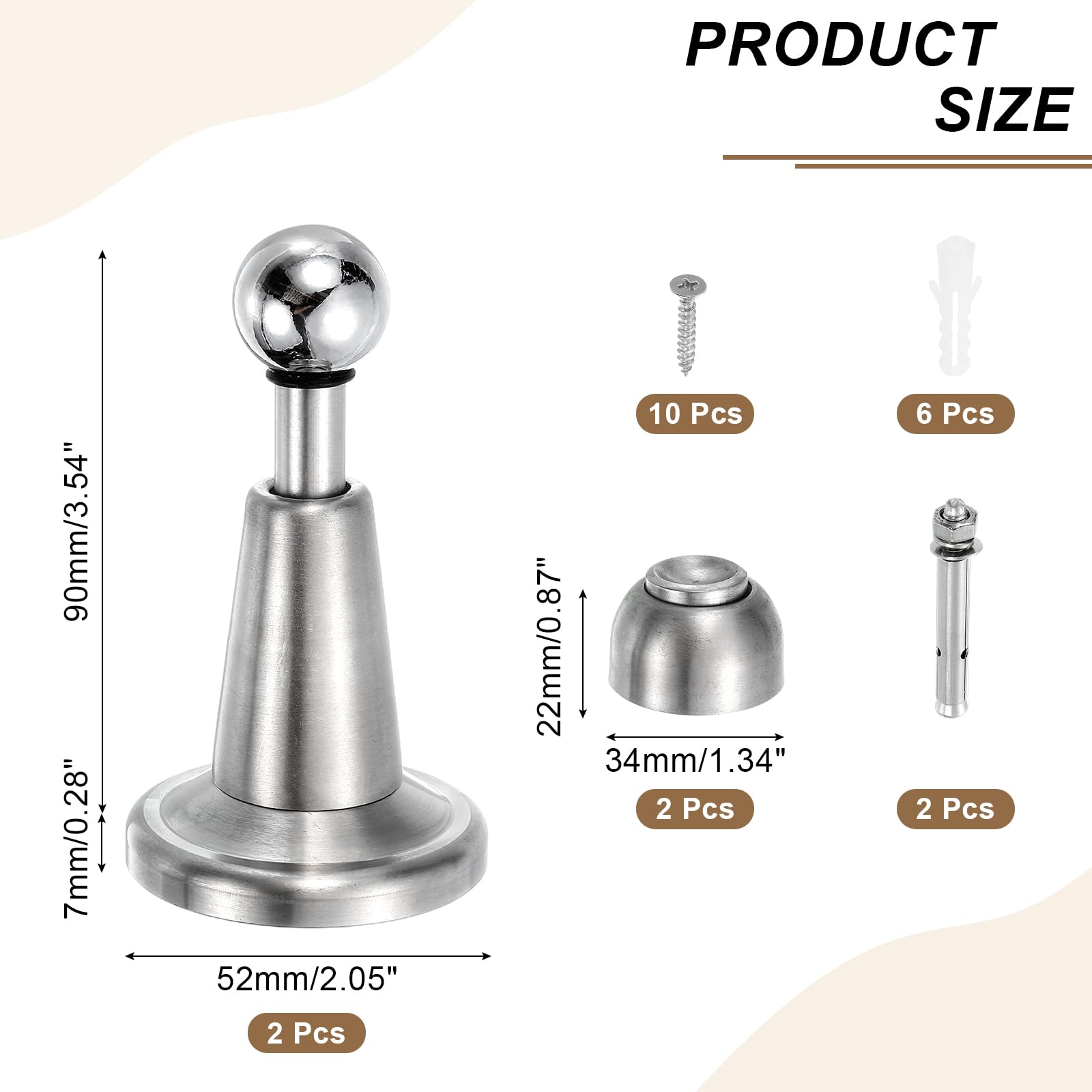 2Pcs Magnetic Door Stopper (2 Count)