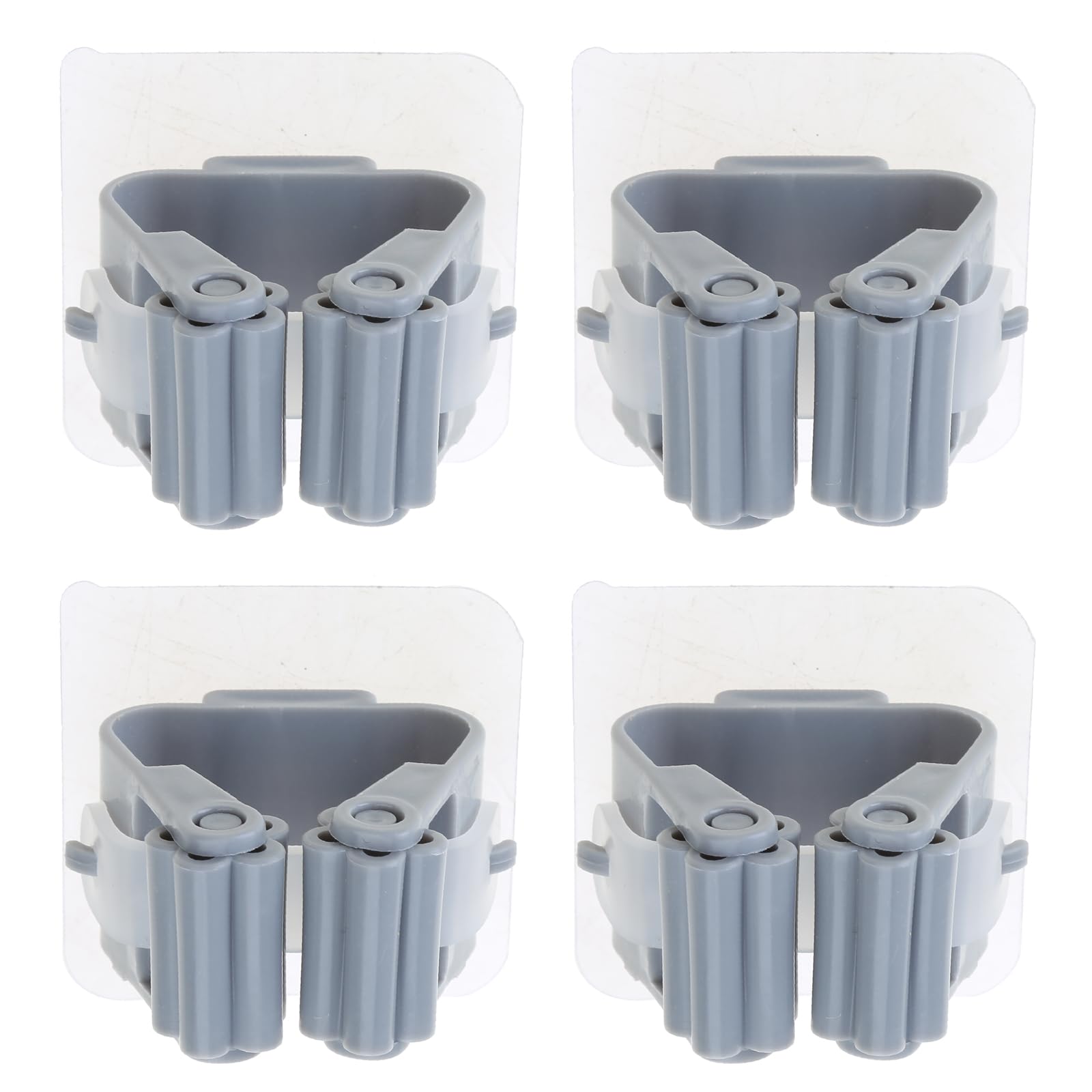4PCS Mop Broom Holder Wall Mounted Broom Clip Mop Grippers Self (4 Count)