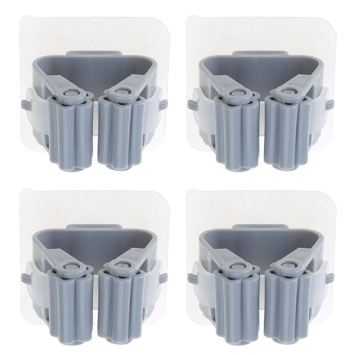 4PCS Mop Broom Holder Wall Mounted Broom Clip Mop Grippers Self (4 Count)