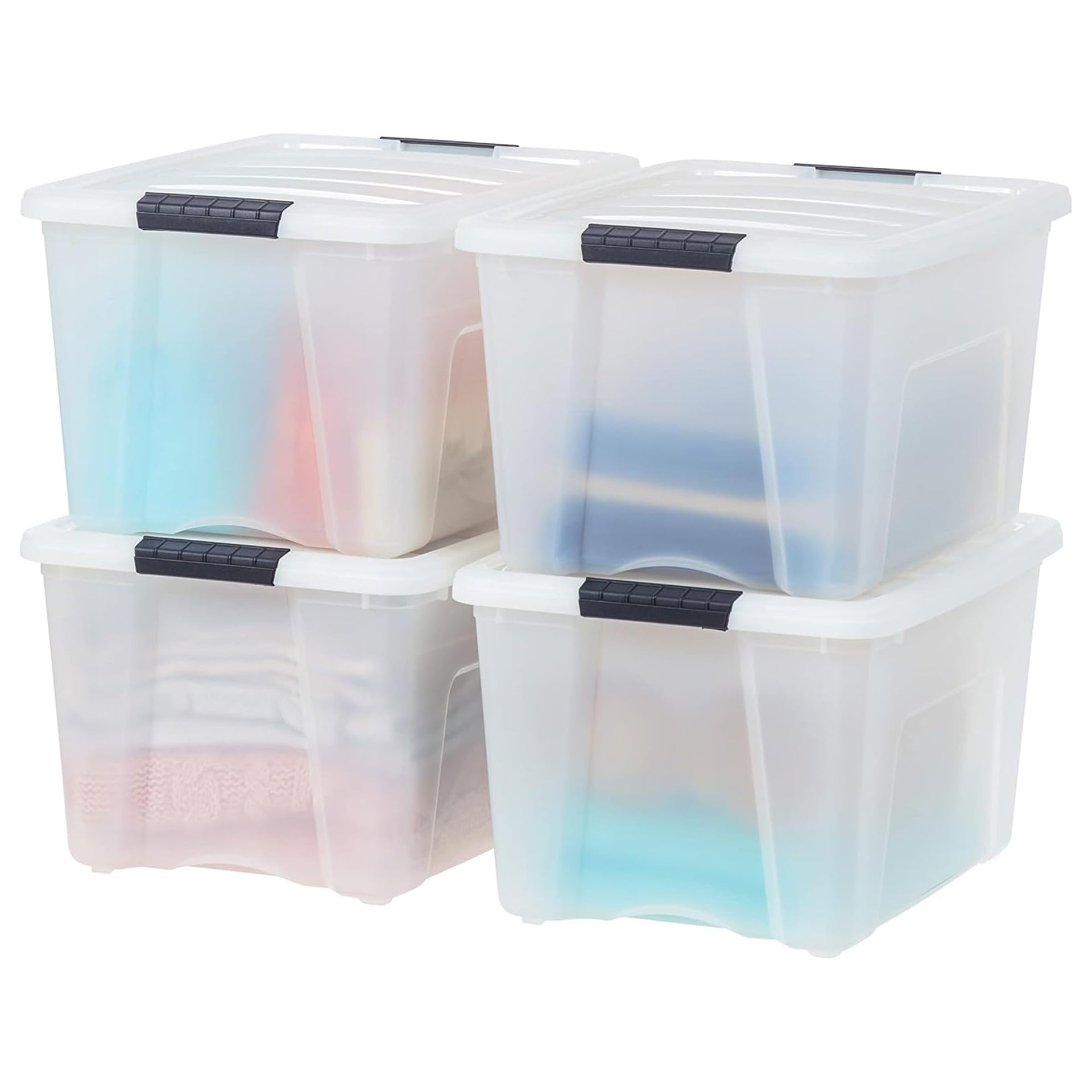 4 Pack 40 Quart Storage Bins with Lids (4 Count)