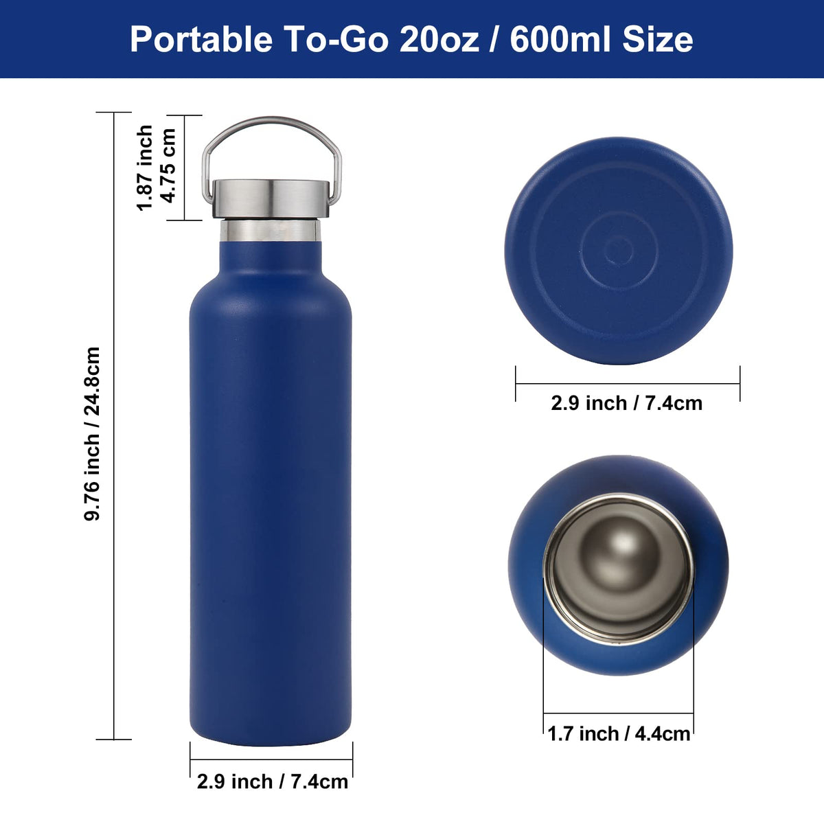 Navy Stainless Steel Water Bottles
