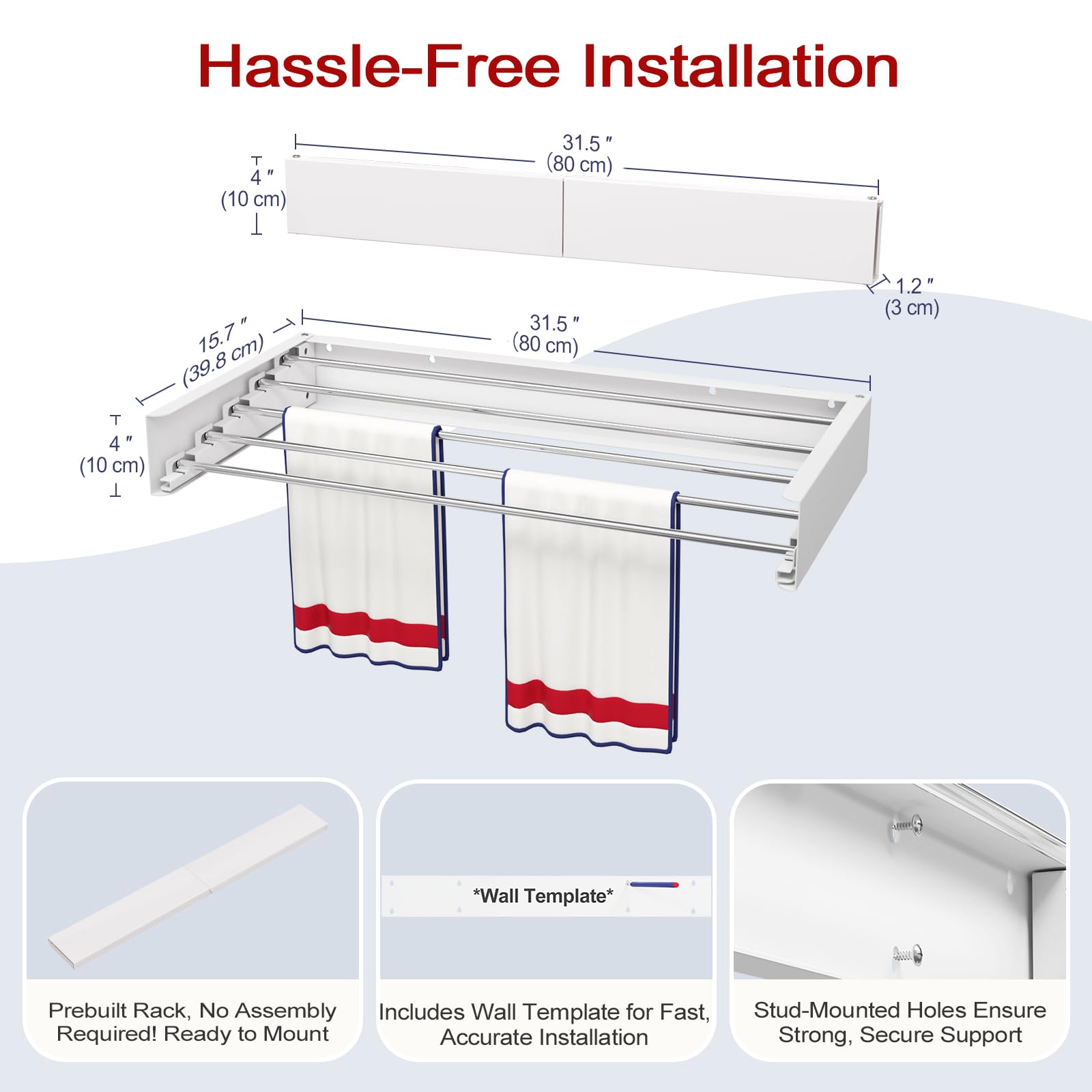 Wall Mounted Drying Rack 31.5"