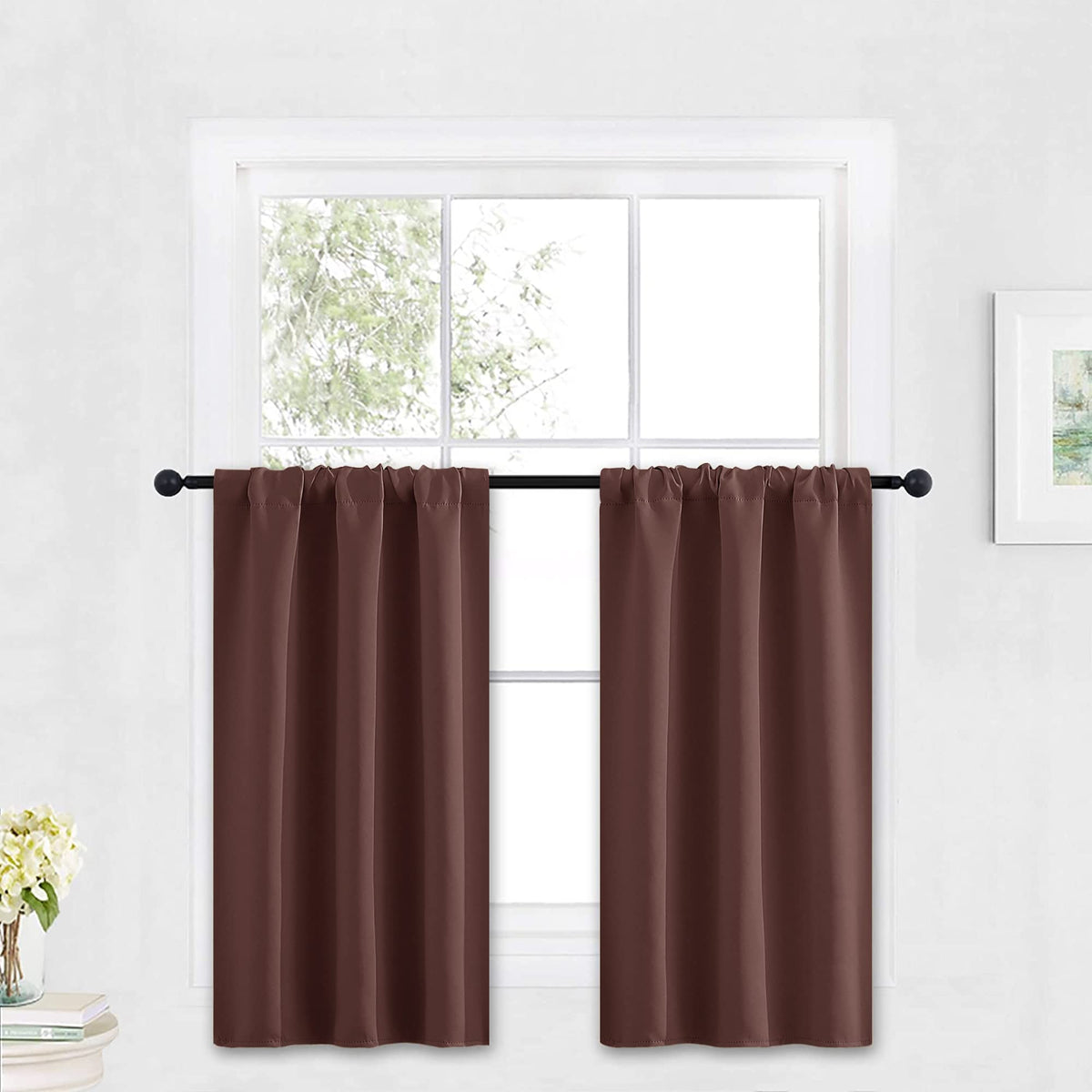 Kitchen Blackout Curtains Over Sink 36 inch Length