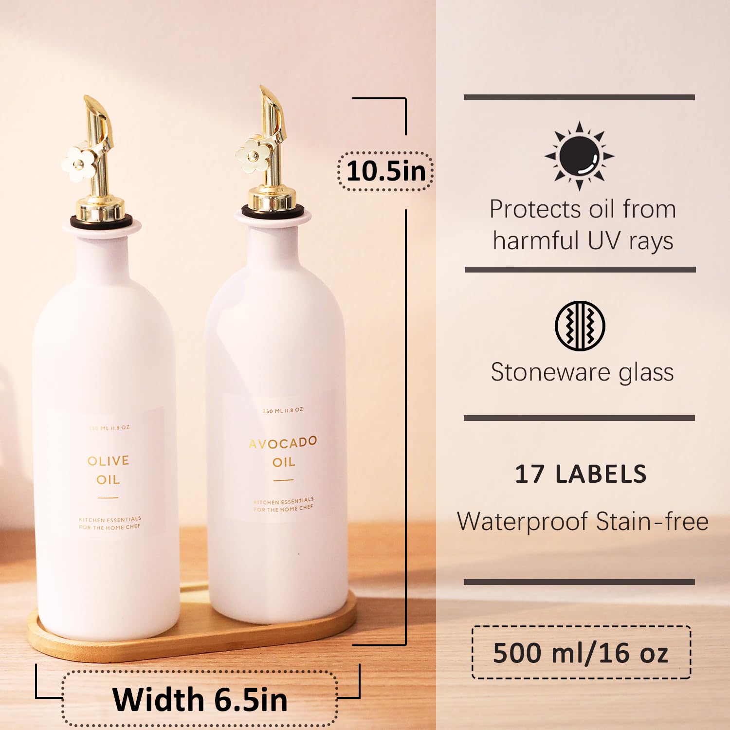 Olive Oil Dispenser for Kitchen (2 Count)