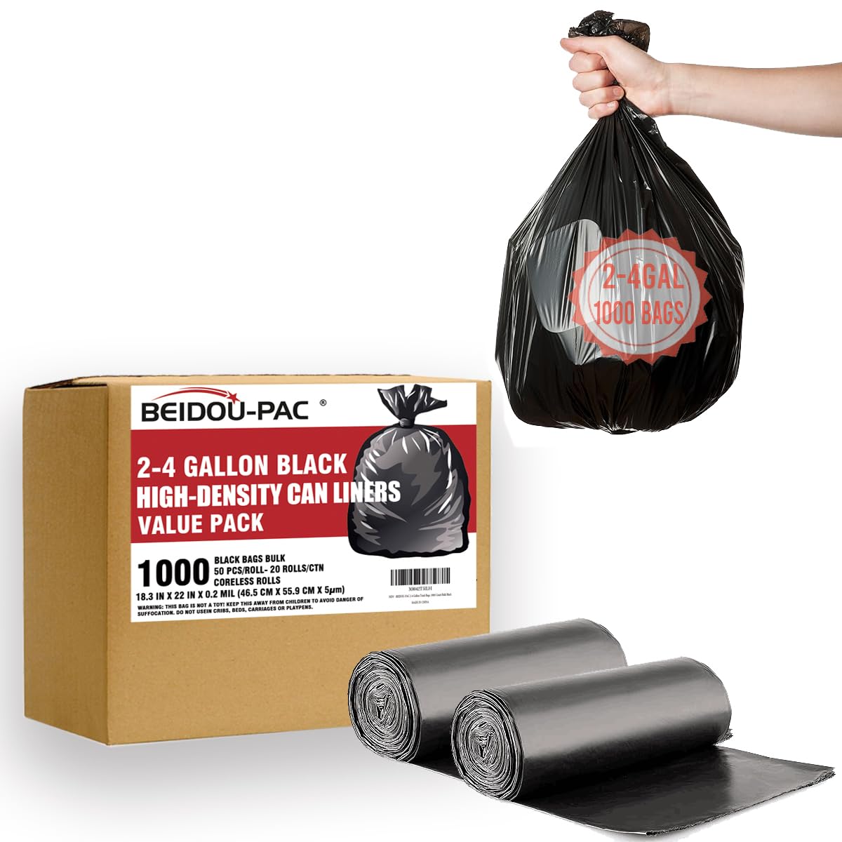 2 4 Gallon Trash Bags (1000 Count)
