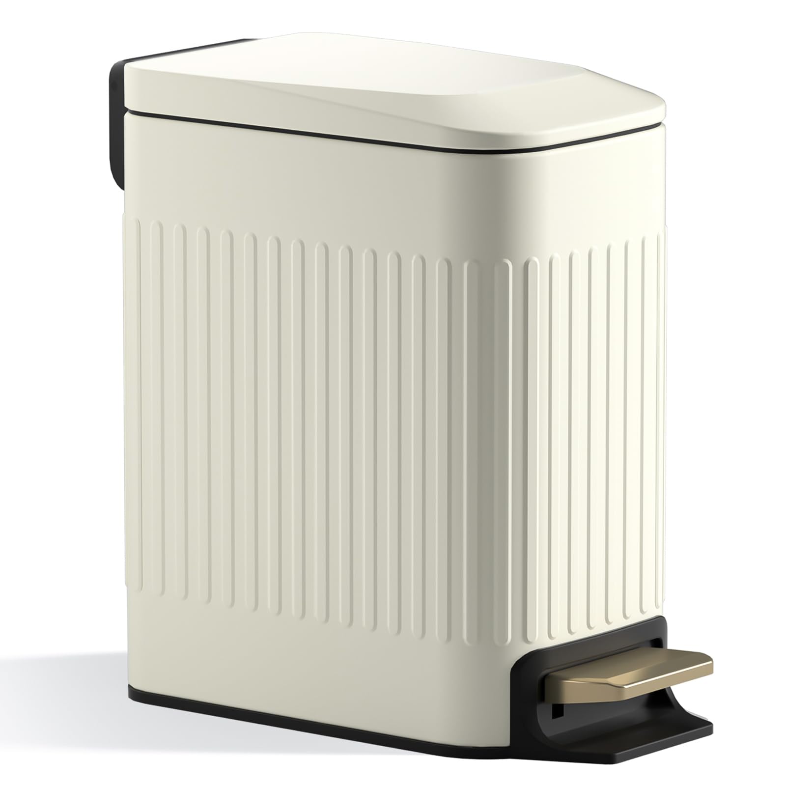 Small Bathroom Trash Can with Lid Soft Close