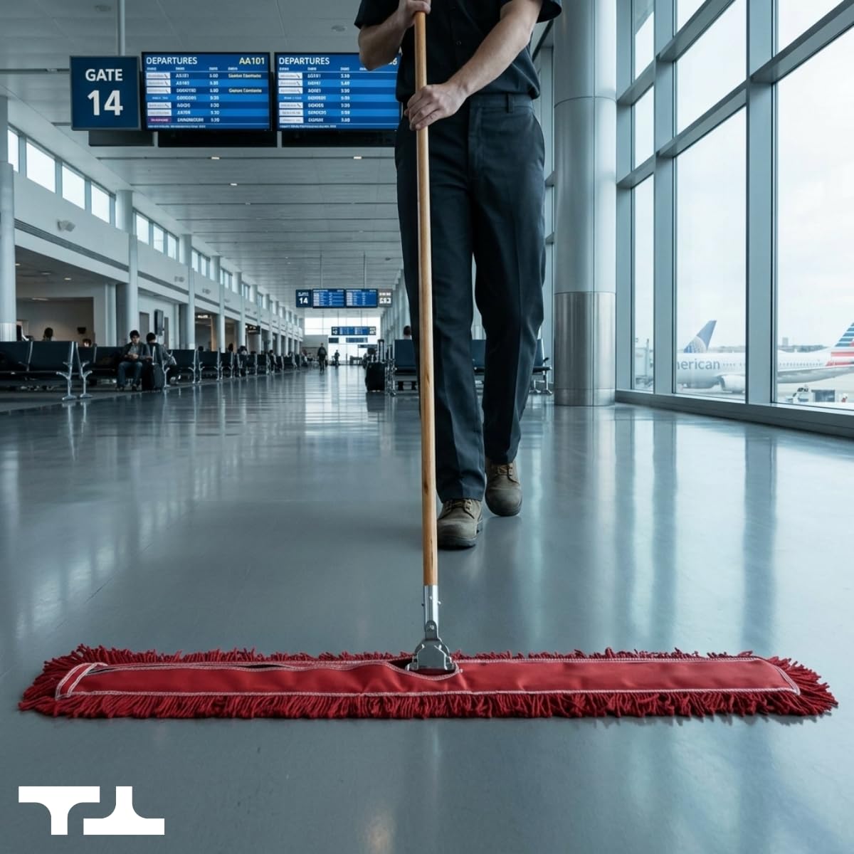 48 Inch Red Commercial Dust Mop & Floor Sweeper
