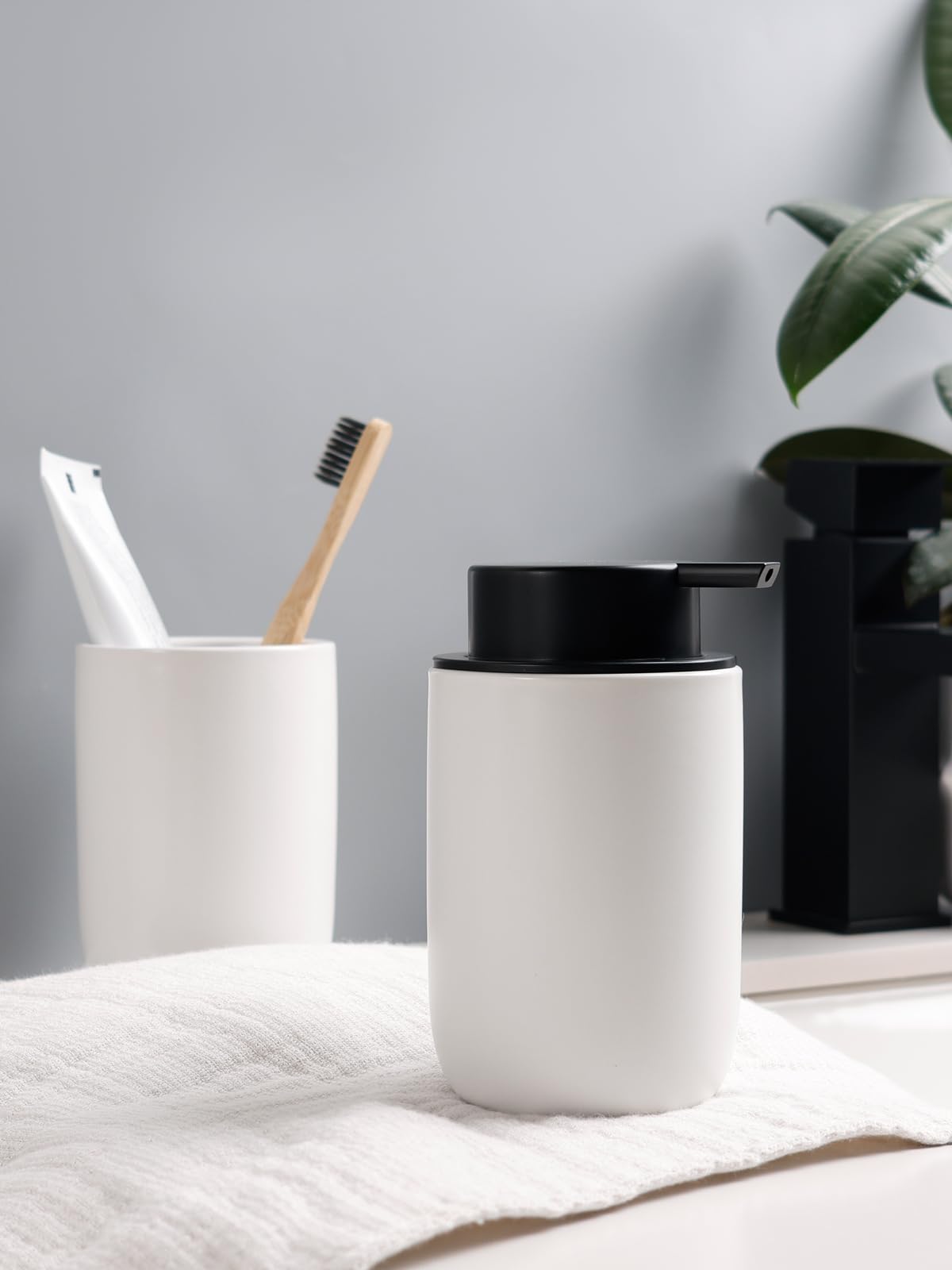 Soap Dispenser and Toothbrush Holder Set (2 Count)