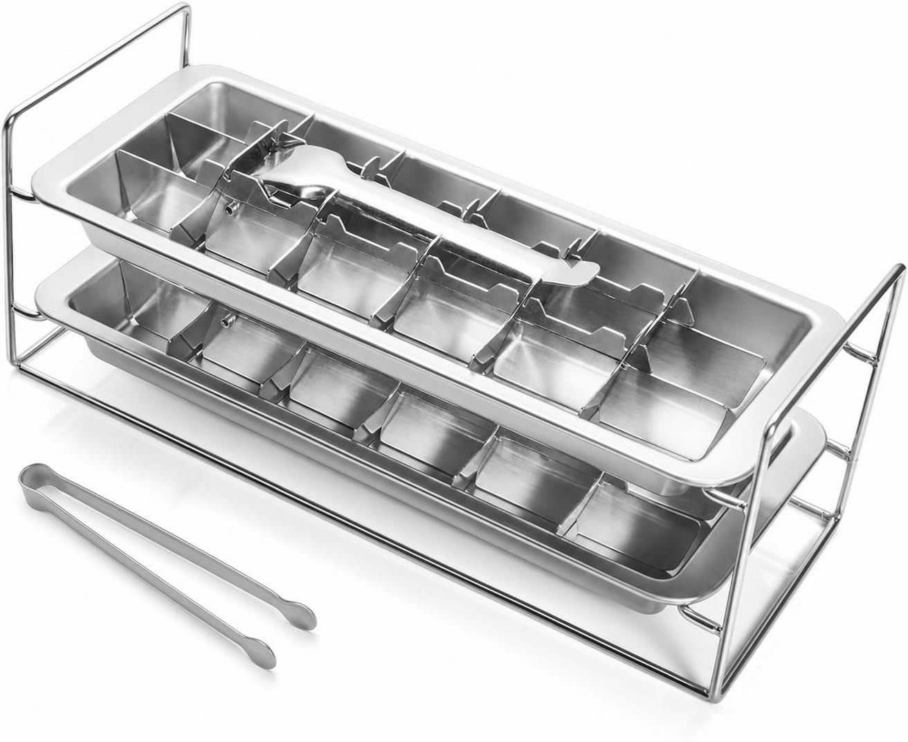 Double layer Stainless Steel Ice Cube Tray
