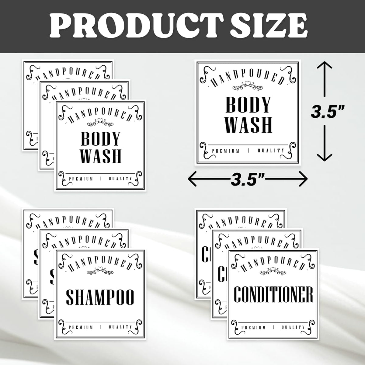 Vintage Apothecary Bathroom Bottle Labels 18Pcs Vinyl Stickers Pack for Shampoo Conditioner Body Wash Elegant Waterproof Organization Home Bottles Bumper Phone Case (18 Count)
