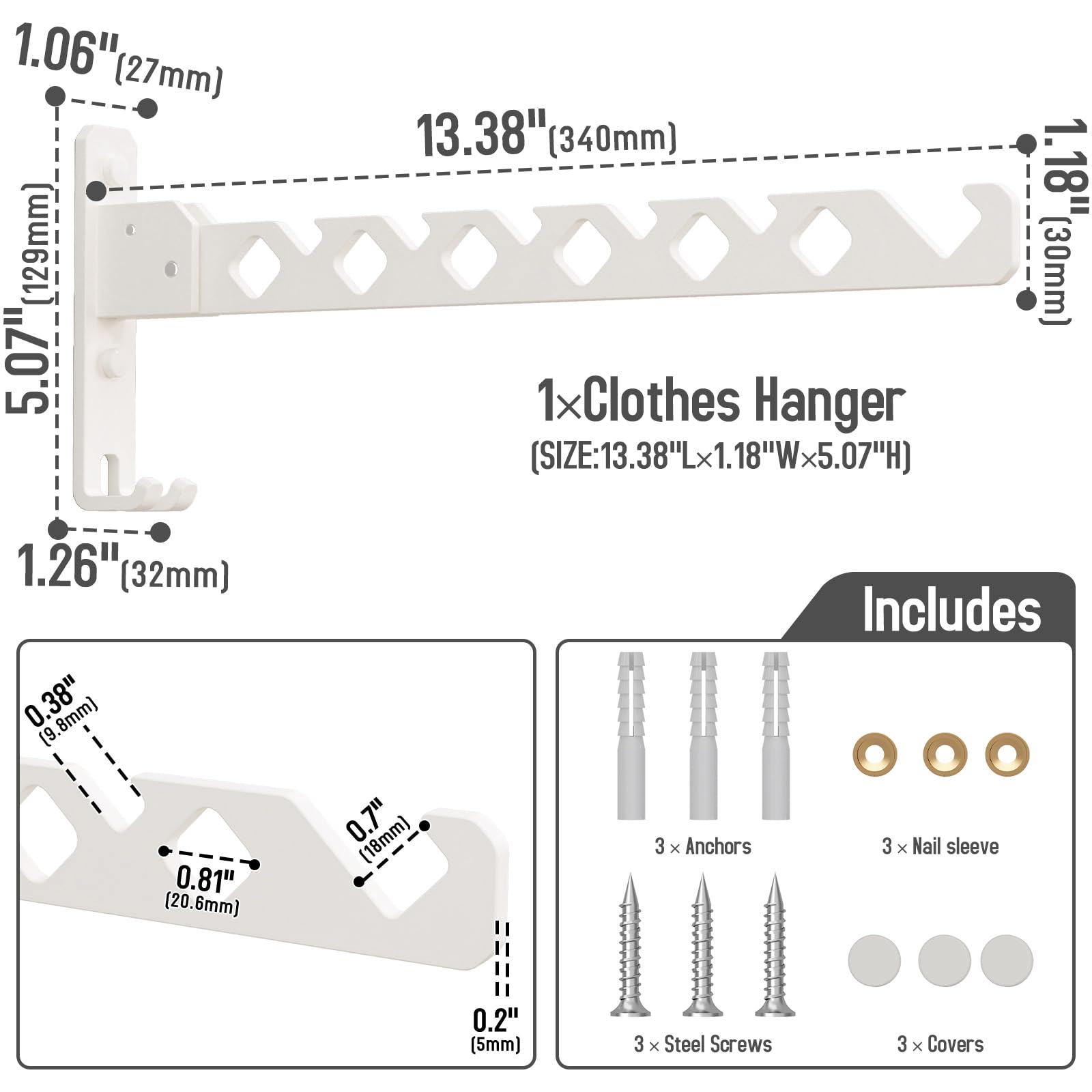 Wall Mounted Clothes Drying Rack (7.2 Ounce)
