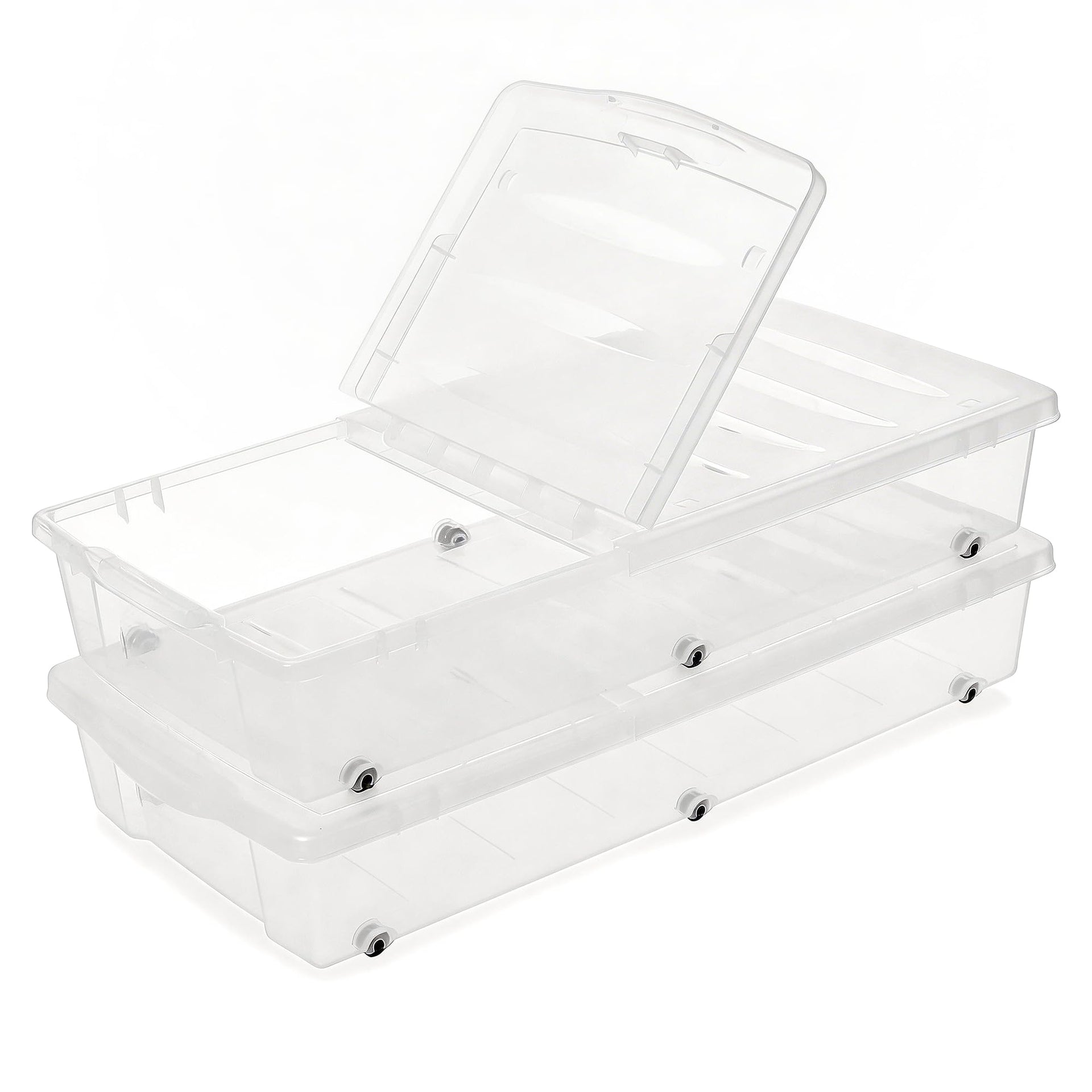 57 QT Plastic Storage Bins with Double (2 Count)
