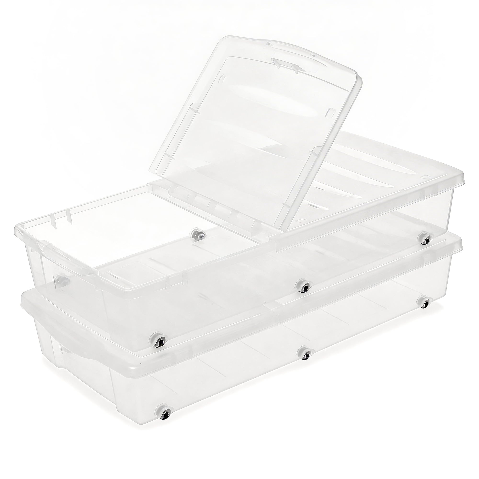57 QT Plastic Storage Bins with Double (2 Count)