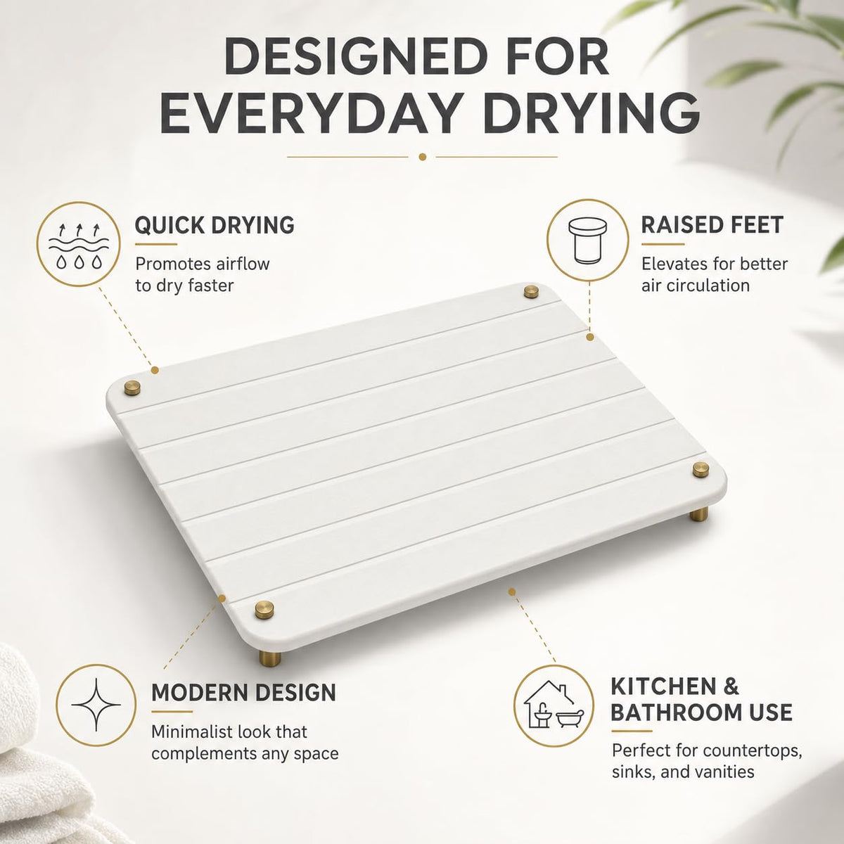 Stone Dish Drying Mat for Kitchen Counter