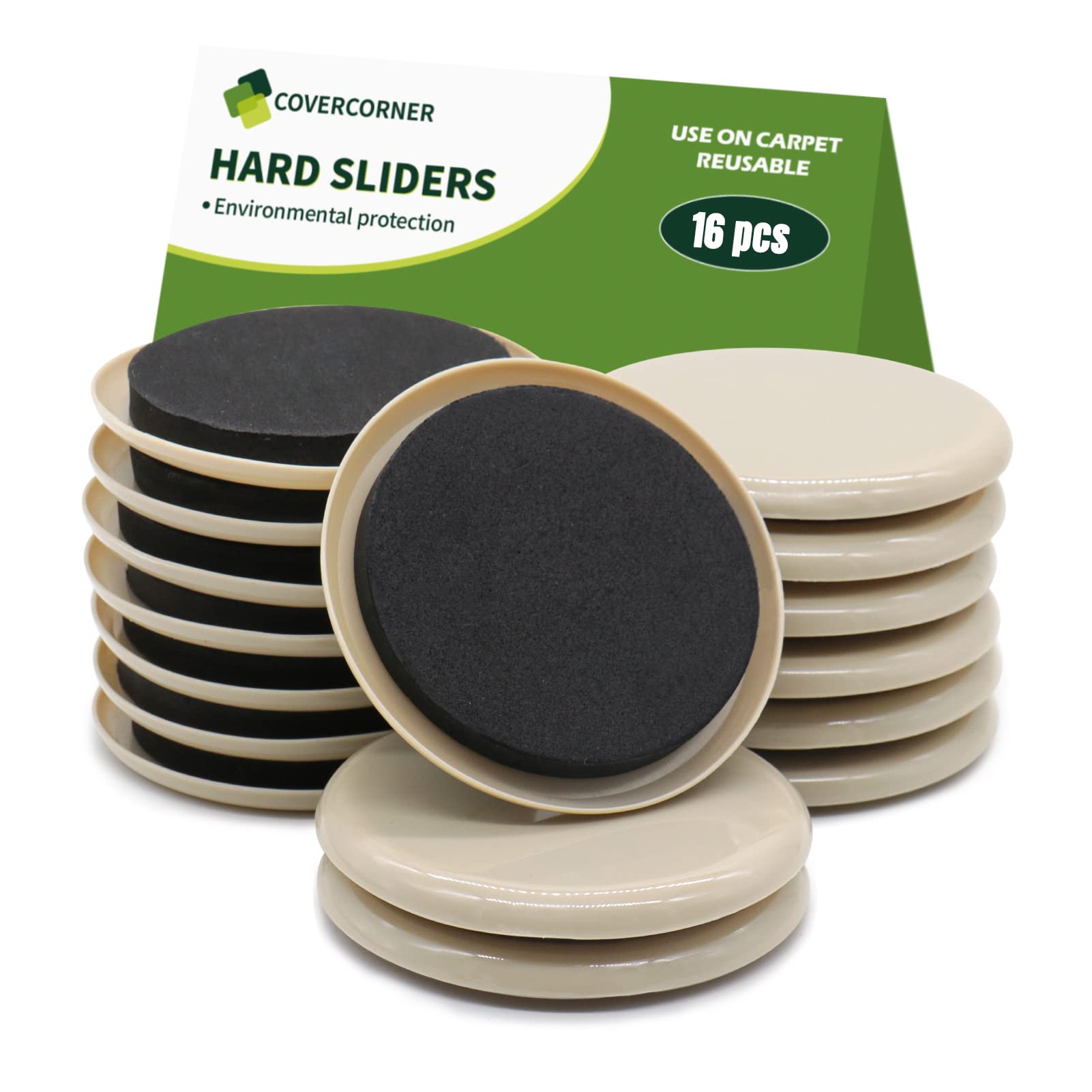 Furniture Sliders for Carpet 16 PCS (16 Count)