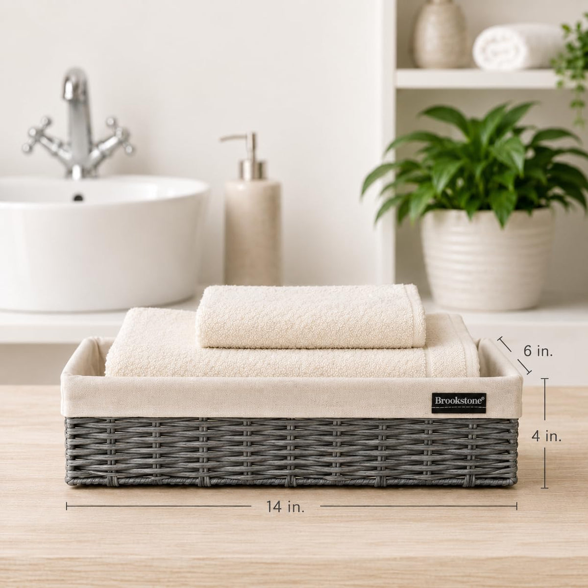 Over the Toilet Tank Wicker Storage Basket (2 Count)