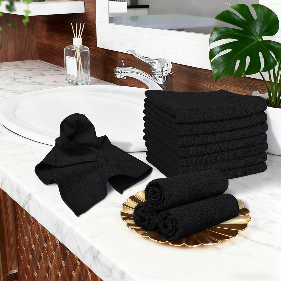 Washcloths 5 Pack Microfiber Face Towels (5 Count)