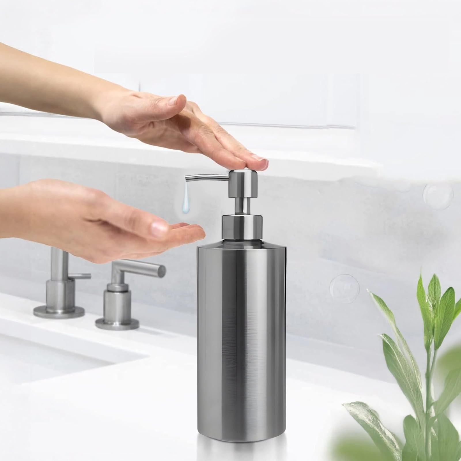 2 Pcs Large 304 Stainless Steel Soap Dispensers (2 Count)