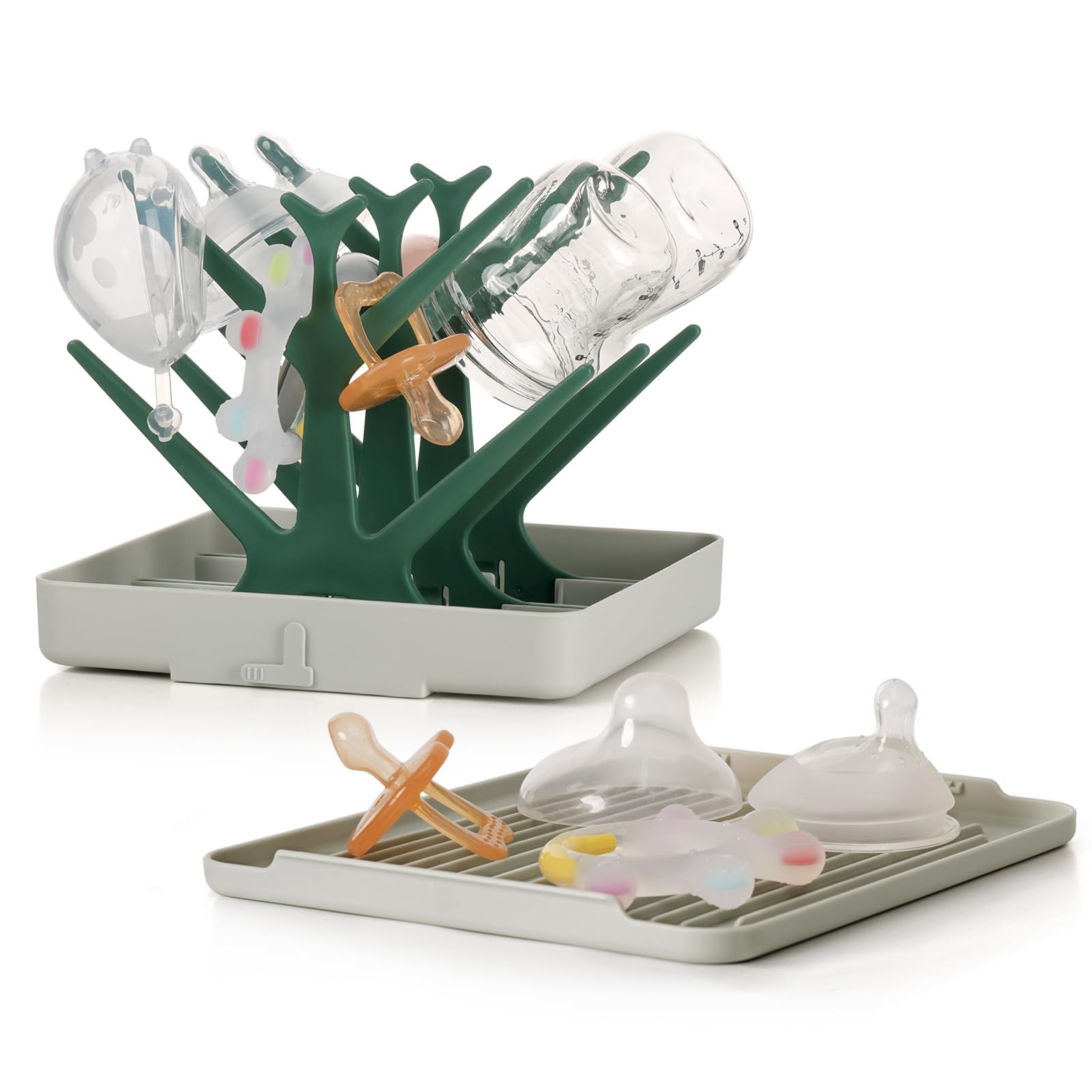 Portable Baby Bottle Drying Rack with Tray