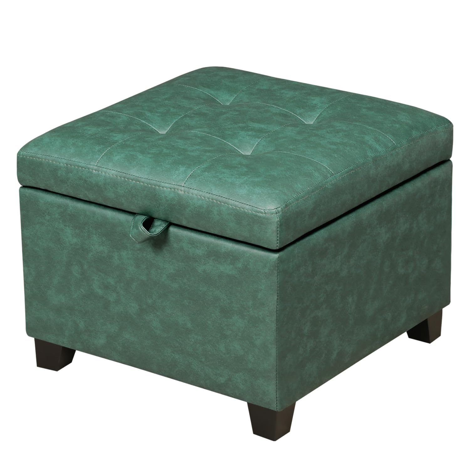 Faux Leather Storage Ottoman