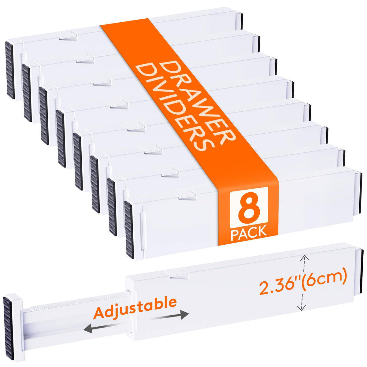 2.36" Upgrade Kitchen Drawer Dividers (8 Count)