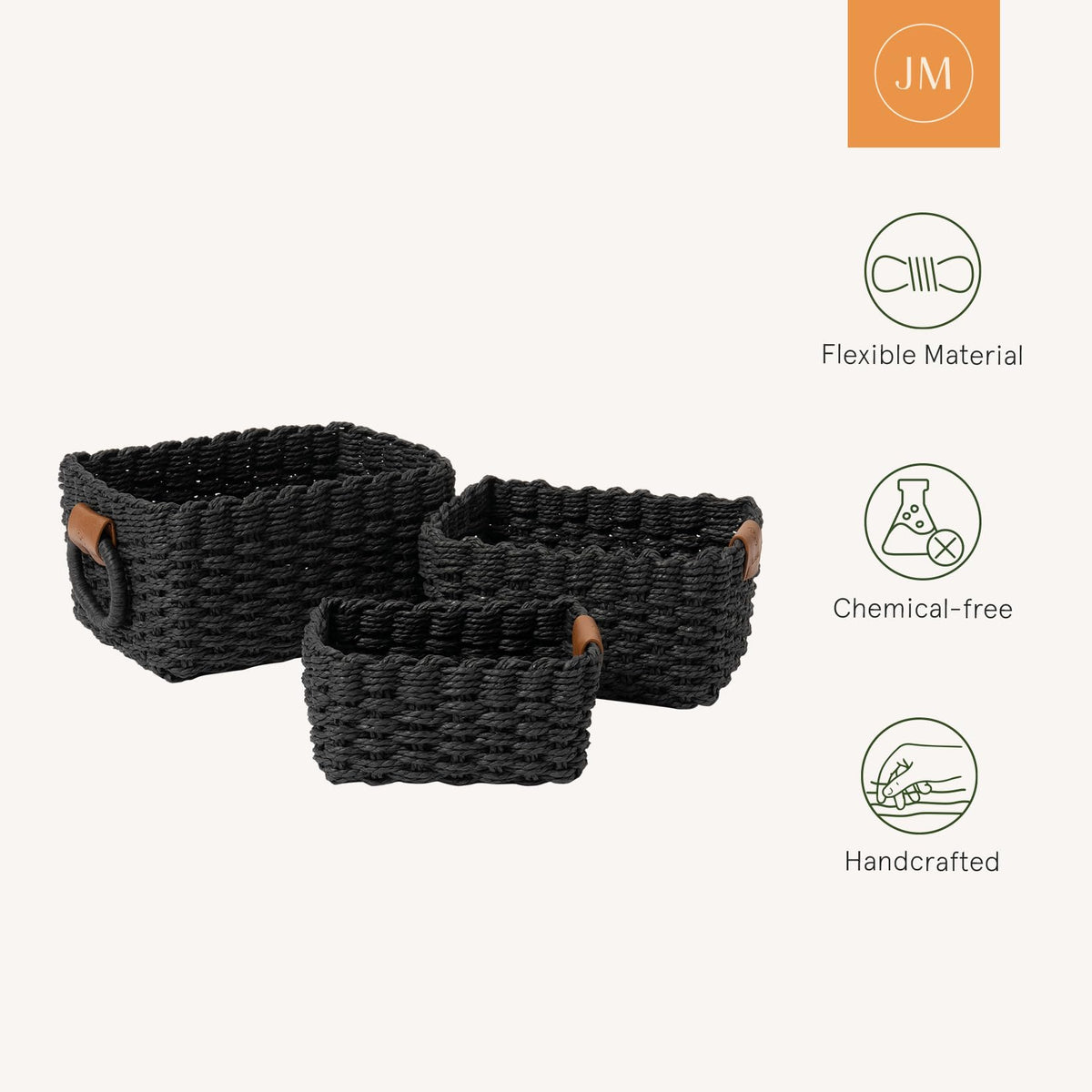 Small Wicker Baskets for Organizing (3 Count)