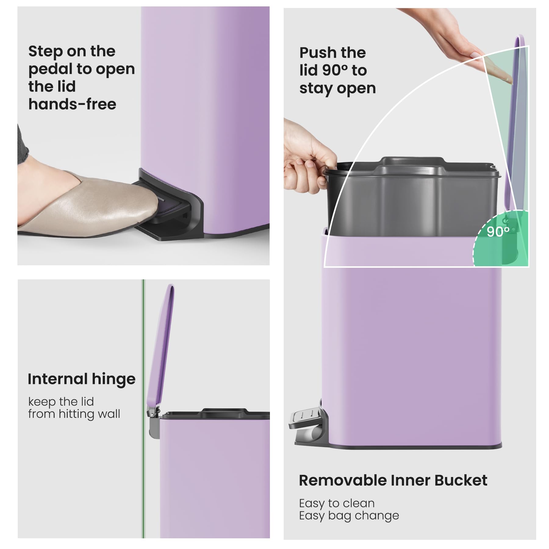 Small Bathroom Trash Can with Lid