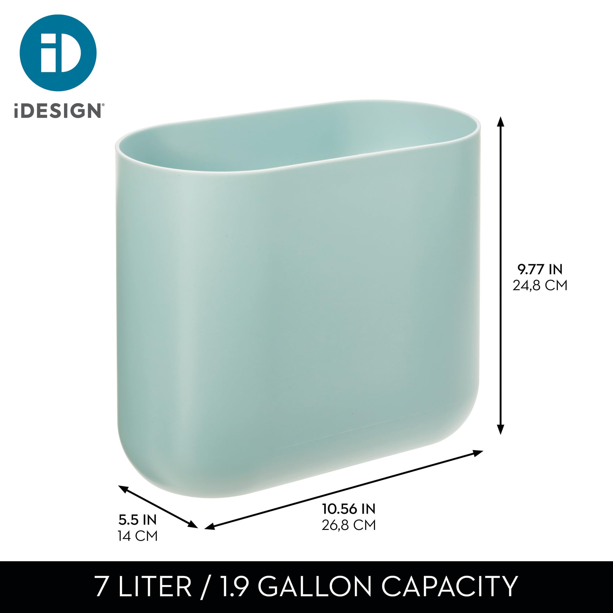 Small Slim Plastic Bathroom Trash Can