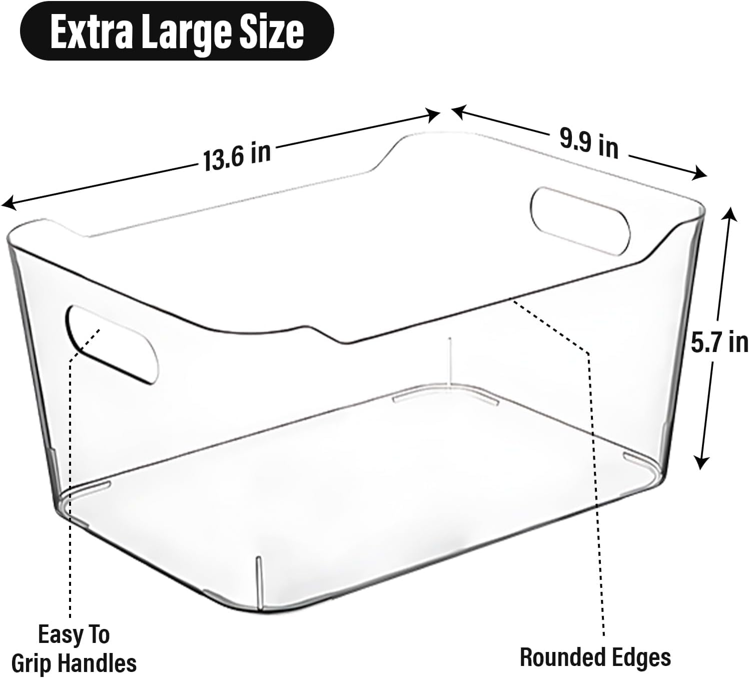 Clear Extra Large Plastic Storage Bins (8 Count)